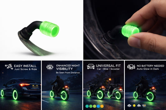 Tyre Valve Caps Luminous Glow Car Tire Valve Cap Covers vaal cap (4 Pcs Set)